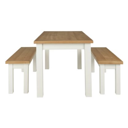 43b6ae14673383e96f73e05235effd96570c5f8f00b7ccac617c703c604ffd49-1.jpg An Image of Compton Ivory Dining Table and Bench Set Cream