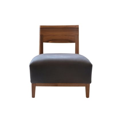 An Image of Riva 1920 Wilma Chair Walnut Black Utah Leather