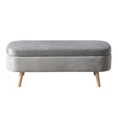 An Image of Indie Velvet Storage Ottoman Rose