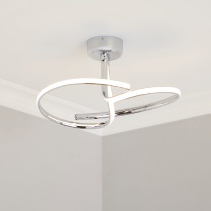 An Image of Cortez 2 Arm LED Ceiling Fitting Chrome Silver