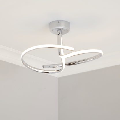 45a625726ef6151f544753a964a12b30ffa4fc4388f551cf5e8f6b3fb35e09ae.jpg An Image of Cortez 2 Arm LED Ceiling Fitting Chrome Silver