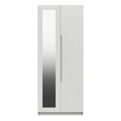 An Image of Legato 2 Door Mirrored Wardrobe Dark Grey