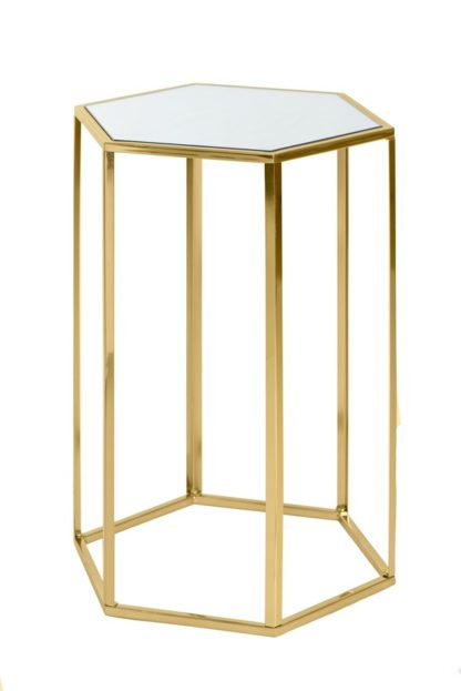 An Image of Alveare Brass and Mirror Side Table