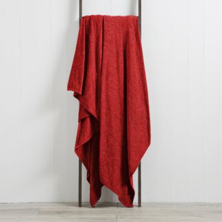 An Image of Chenille Red Throw Red
