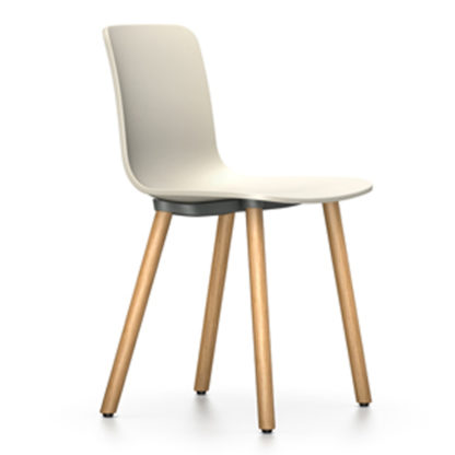 An Image of Vitra Hal Wood Chair 31 Warm Grey Light Oak Legs