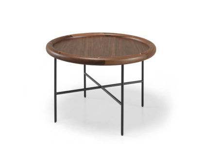 An Image of Wewood Side by Side Side Table Medium Walnut Glass