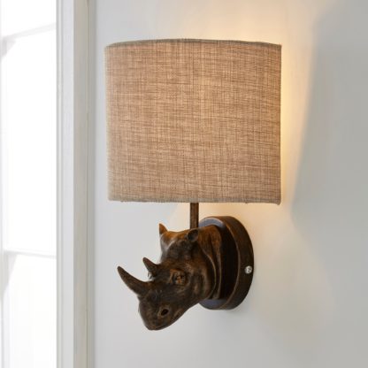 An Image of Rob the Rhino Walll Light Brown and Black