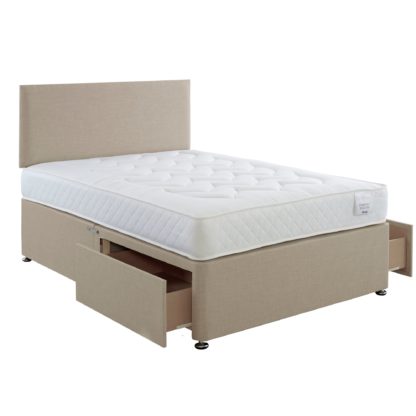 An Image of Comfort Divan Bed with Mattress Grey