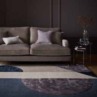 An Image of Riko Wool Mix Rug Grey and Blue