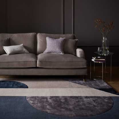 An Image of Riko Wool Mix Rug Grey and Blue
