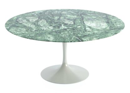 An Image of Knoll Saarinen Large Round Dining Table Arabescato Marble