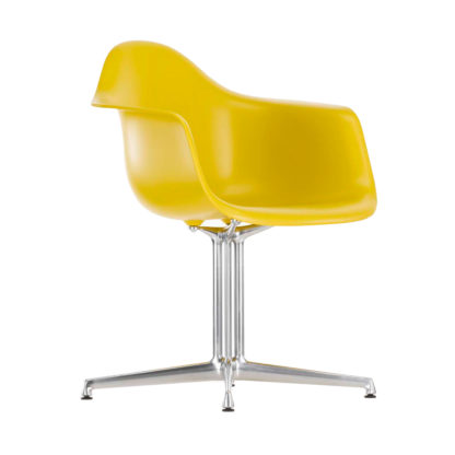 An Image of Vitra Eames PACC Armchair New Height White Alumimium Base Hard Floor Castors