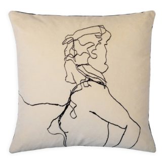 An Image of Woman Velvet Cushion 40cm x 40cm