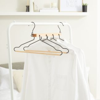 An Image of Wooden Black Multi Shirt Hanger Black