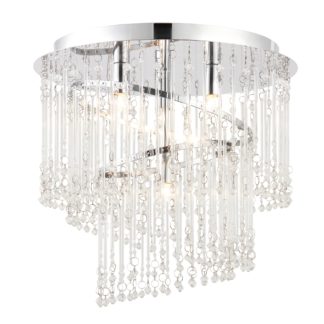An Image of Endon Camile 4 Light Spiral Flush Ceiling Fitting Chrome Chrome