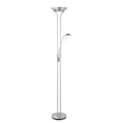 An Image of Endon Rome Father And Child Floor Lamp Satin Nickel Chrome
