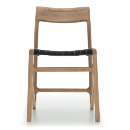 An Image of Gazzda Fawn Dining Chair Oak & Black Webbing