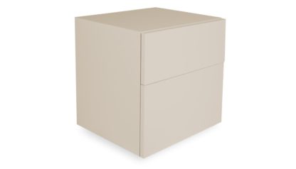 An Image of Heal's Space 2-Drawer Bedside Table Clay Gloss Lacquer