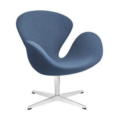 An Image of Fritz Hansen Swan Lounge Chair Light Blue
