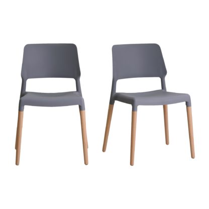 An Image of Reims Set of 2 Dining Chairs Black