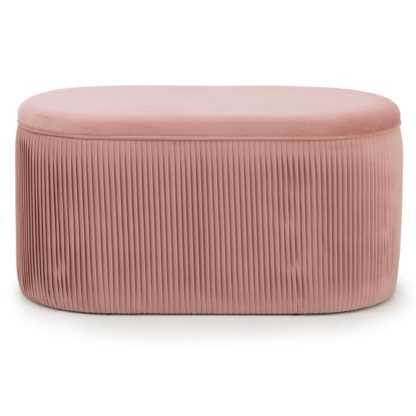 An Image of Eloise Velvet Pleated Ottoman Pink