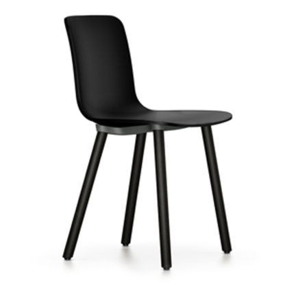 An Image of Vitra Hal Wood Chair 01 Dark Light Oak Legs