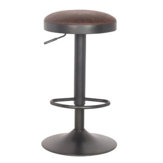 An Image of Terni Bar Stool Brown PU Leather Antique (Brown)