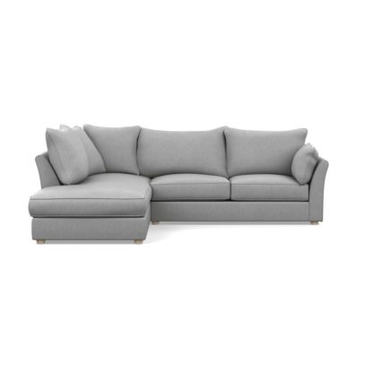 An Image of Heal's Tailor Left Hand Facing Corner Sofa Cotton Pewter Natural Feet