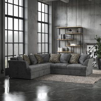 An Image of Mellors Chenille Corner Sofa Pewter