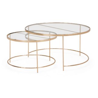 An Image of Ritz Glass Set of 2 Coffee Tables Clear