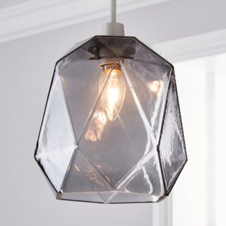 An Image of Ebba Faceted Glass Easy Fit Pendant Black