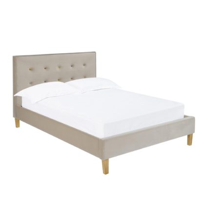 An Image of Camden Fabric Bed Frame Beige