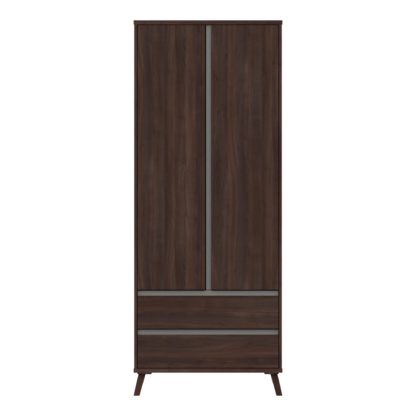 An Image of Jenson 2 Door Combi Wardrobe Light Oak