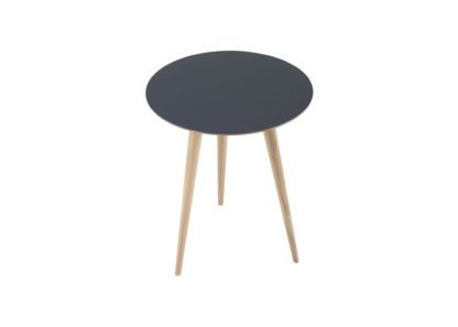 An Image of Gazzda Arp Side Table Dia 45cm Dark Olive Linoleum