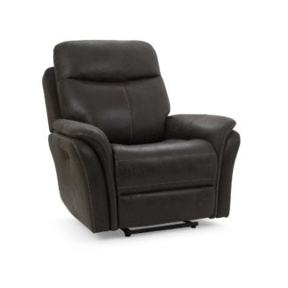 An Image of Monte Faux Suede Reclining Armchair - Grey Grey