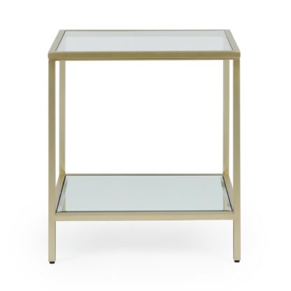 An Image of Claudia Gold Effect Square Side Table Gold