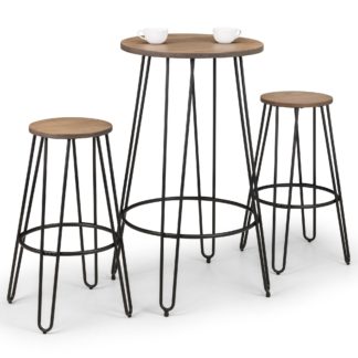 An Image of Dalston Bar Set with 2 Stools Black