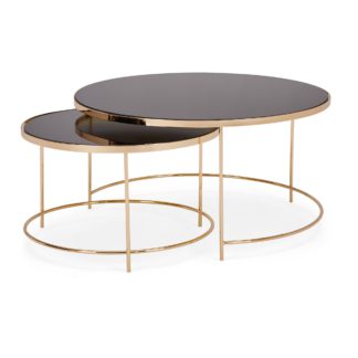 An Image of Ritz Black Set of 2 Coffee Tables Black