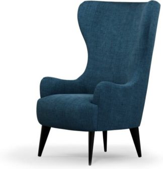 An Image of Bodil Accent Armchair, Thames Blue with Black Wood Leg