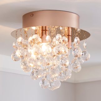 An Image of Torto Jewel Rose Gold Flush Ceiling Fitting Rose Gold