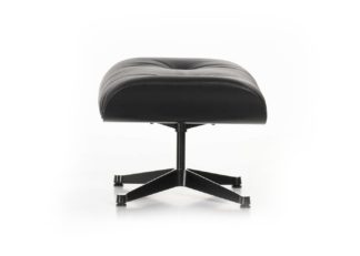 An Image of Vitra Tall Eames Lounge Ottoman in Black Ash & Black Leather