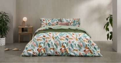 An Image of Akey Cotton Duvet Cover + 2 Pillowcases, King, Multi