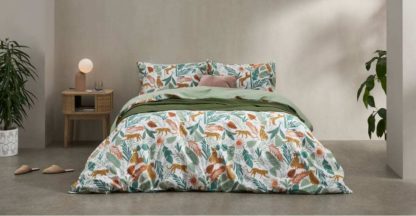 5557e243ad1effeaf3b672bbc7bcb2dfbd99b8fecd95ded175ee84a72a783430.jpg An Image of Akey Cotton Duvet Cover + 2 Pillowcases, Double, Multi