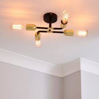 An Image of Kacy Flush Ceiling Fitting Black