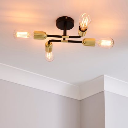 An Image of Kacy Flush Ceiling Fitting Black