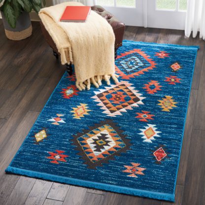 An Image of Navajo 7 Rug Blue