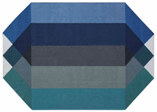 An Image of Gandia Blasco Diamond Kilim Rug Blue & Green 170 x 220cm