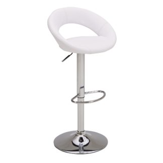 An Image of Knox Bar Stool White PU Leather White
