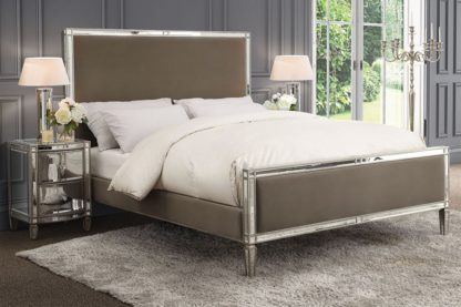 5683d2c2984f65a7f8d9962d6d06c1bb8d8077205de7dbeeb4282281614dd3ad.jpg An Image of Antoinette Mirrored Bed - Taupe