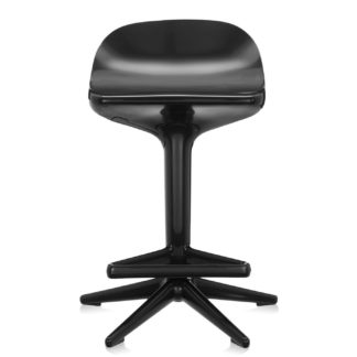 An Image of Kartell Spoon Bar Stool In Black